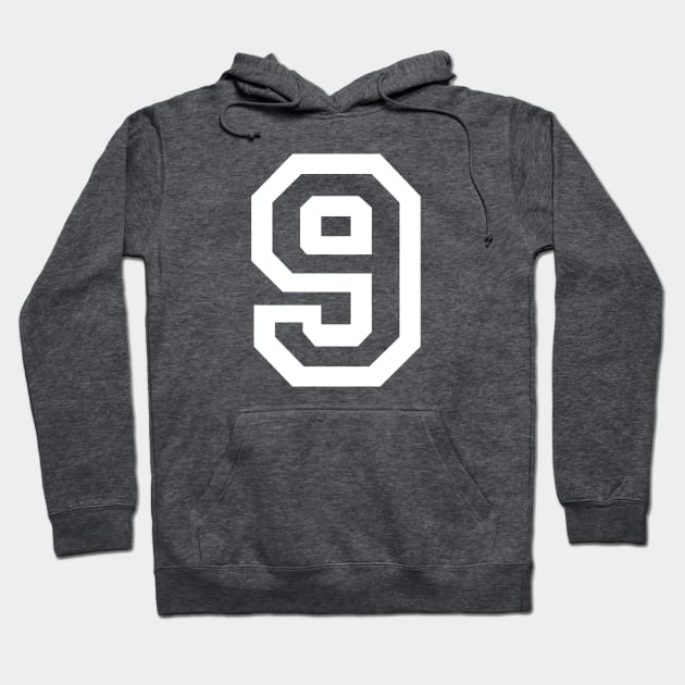 Sports Shirt #9 (white letter) Hoodie by One Stop Sports